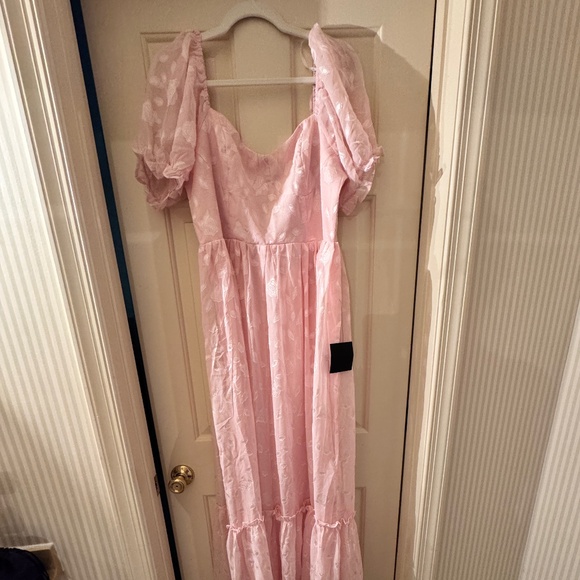 Pink Floral Burnout Bustier Maxi Dress - Picture 1 of 5